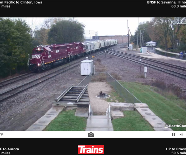 网络摄像机的铁路与火车