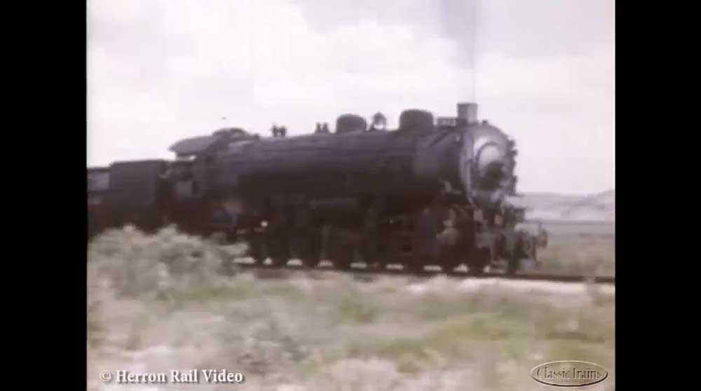 Steam locomotive in profile