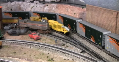 A day of action on Terry Johnson’s O gauge layout
