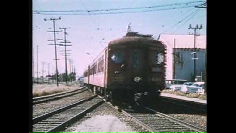 Red interurban electric car