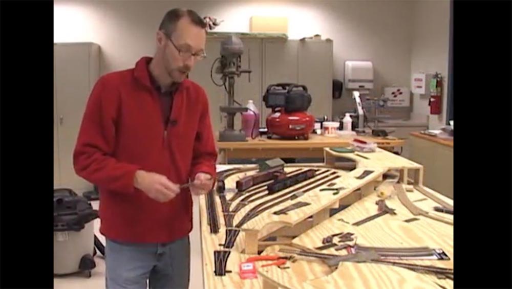 David Popp next to unfinished layout