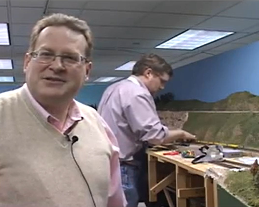 Steve Otte and Eric White next to layout