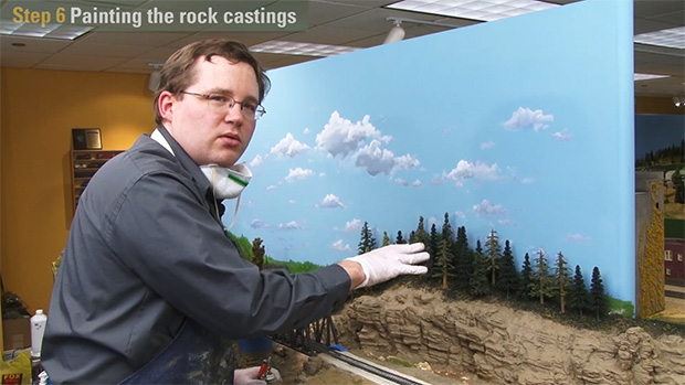 Cody Grivno with his model scene.