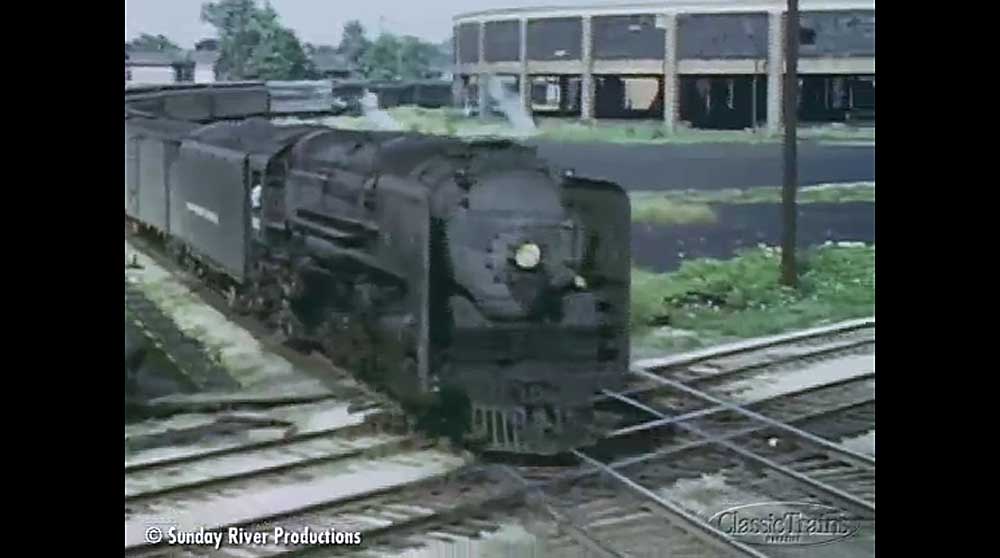 Steam locomotive on diamond crossing