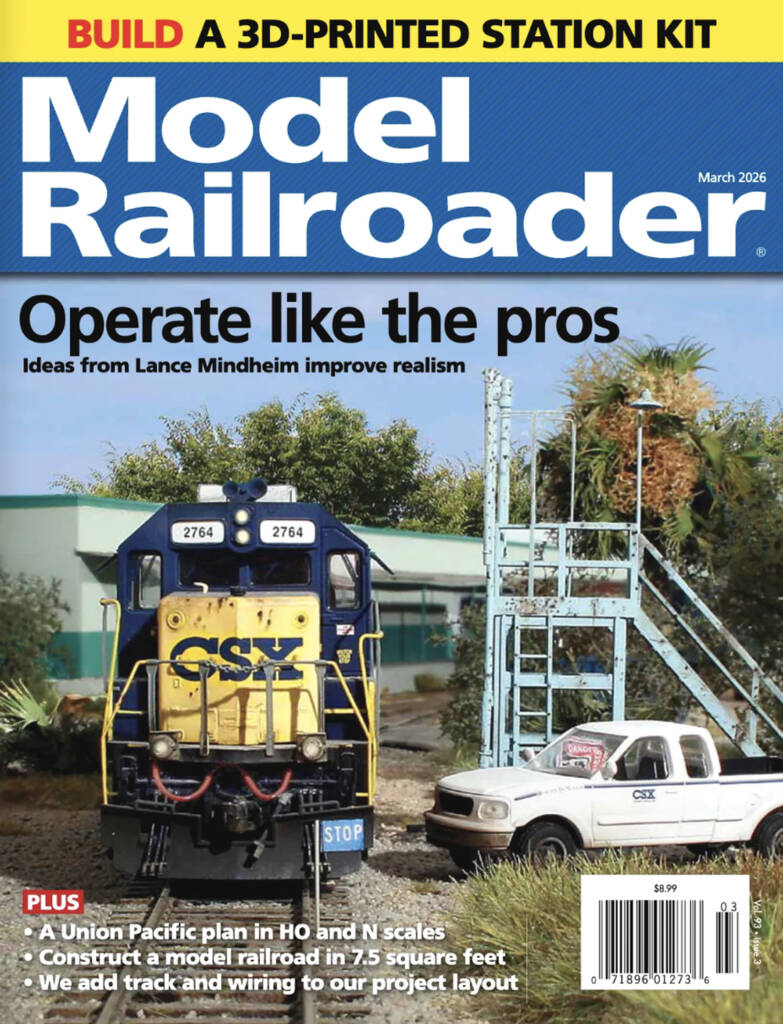 The March 2026 cover of Model Railroader