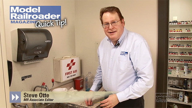 Steve Otte next to workshop sink