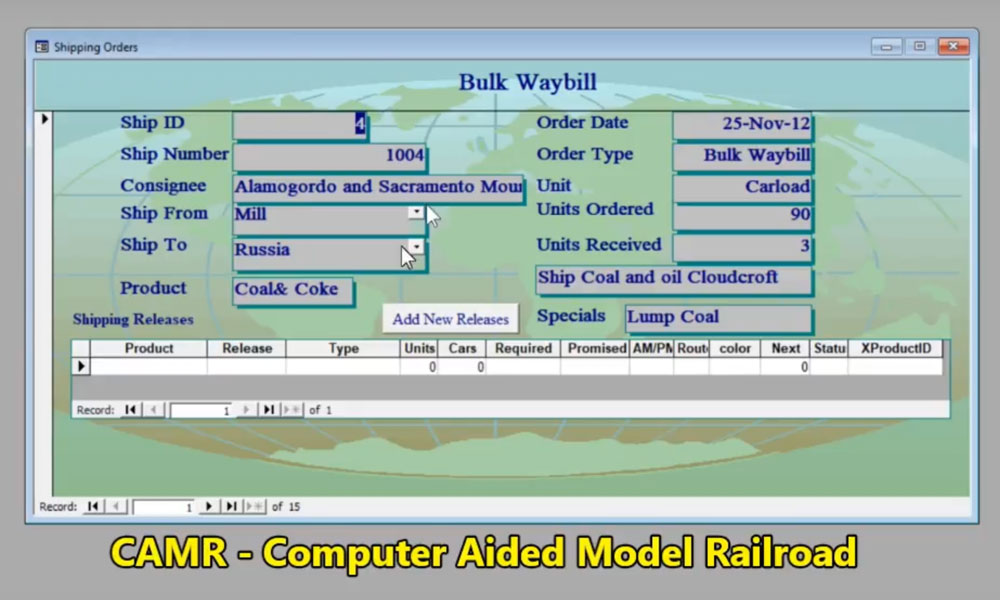 Screen shot of CAD software