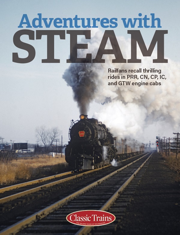 the cover shows a vintage color photo of a steam engine