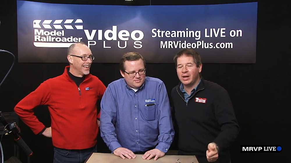 Three people talking to camera