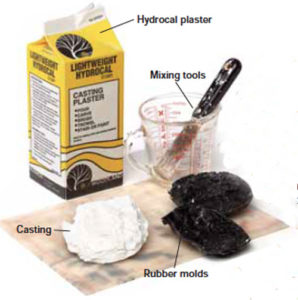 Materials for casting plaster rocks