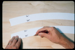 Curved templates for model railroad track plans