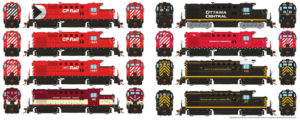 Rapido Trains HO scale Canadian Pacific RS-18u diesel locomotives