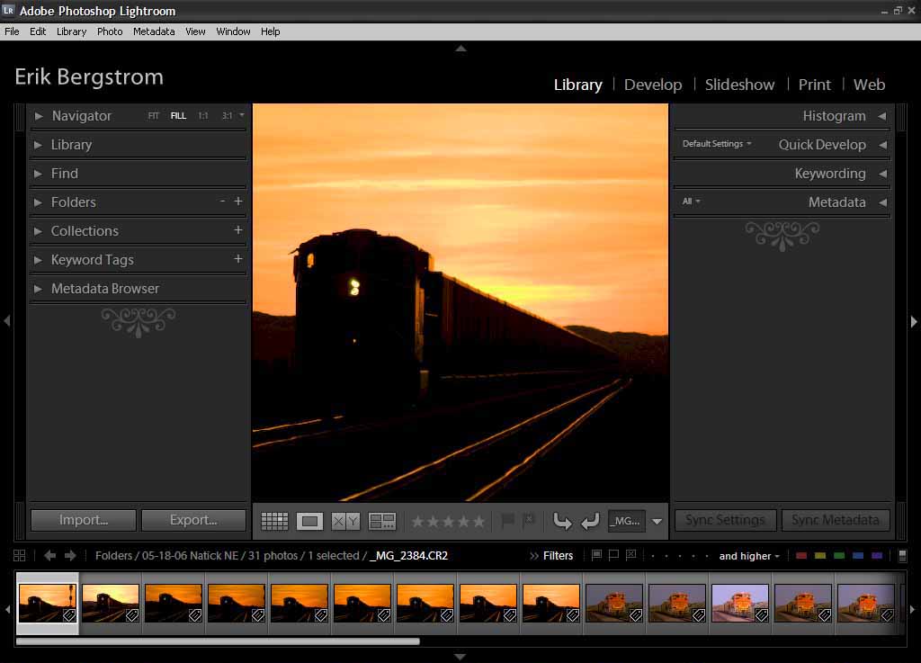 Abobe Photoshop Lightroom Library - Loupe view