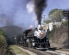 Smoking steam locomotive