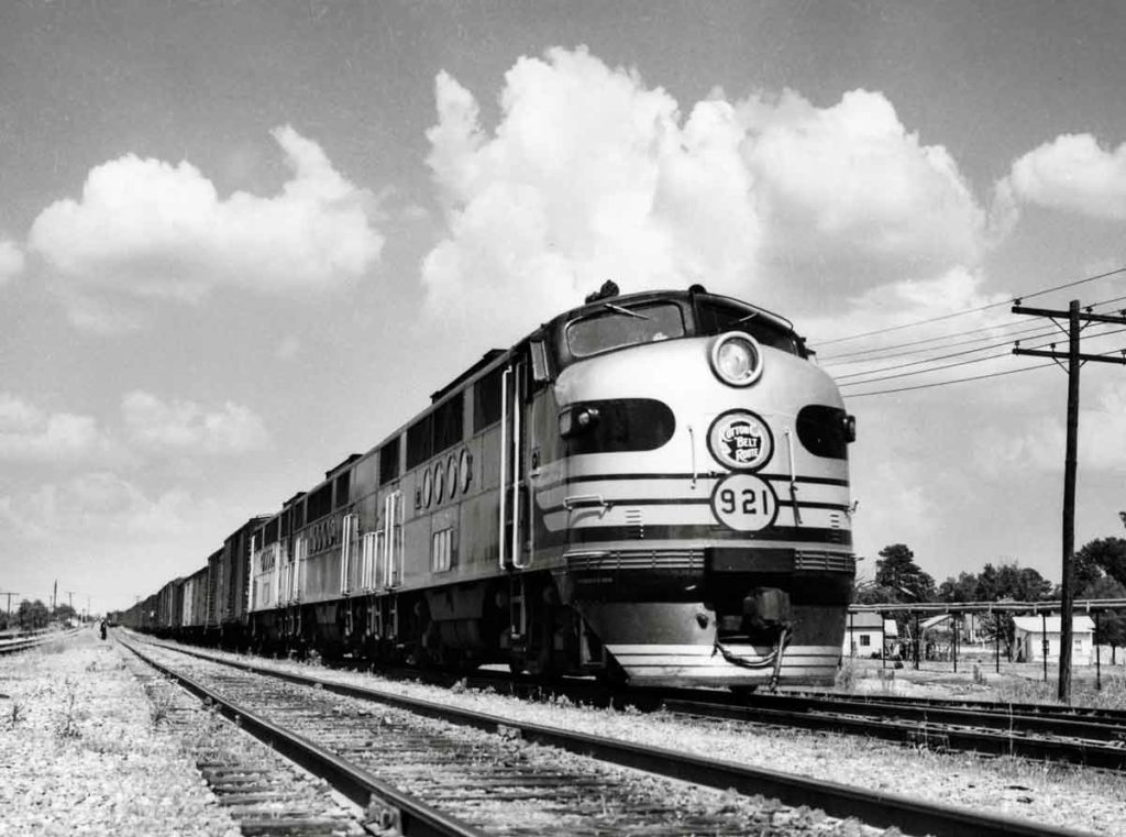 Cotton Belt Railroad Blue Streak Merchandise freight train