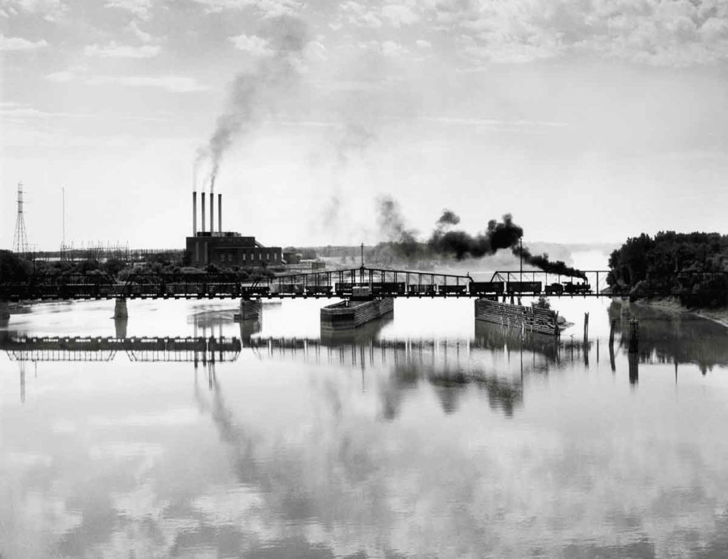 Wabash Railroad 2-6-0 across Illinois River