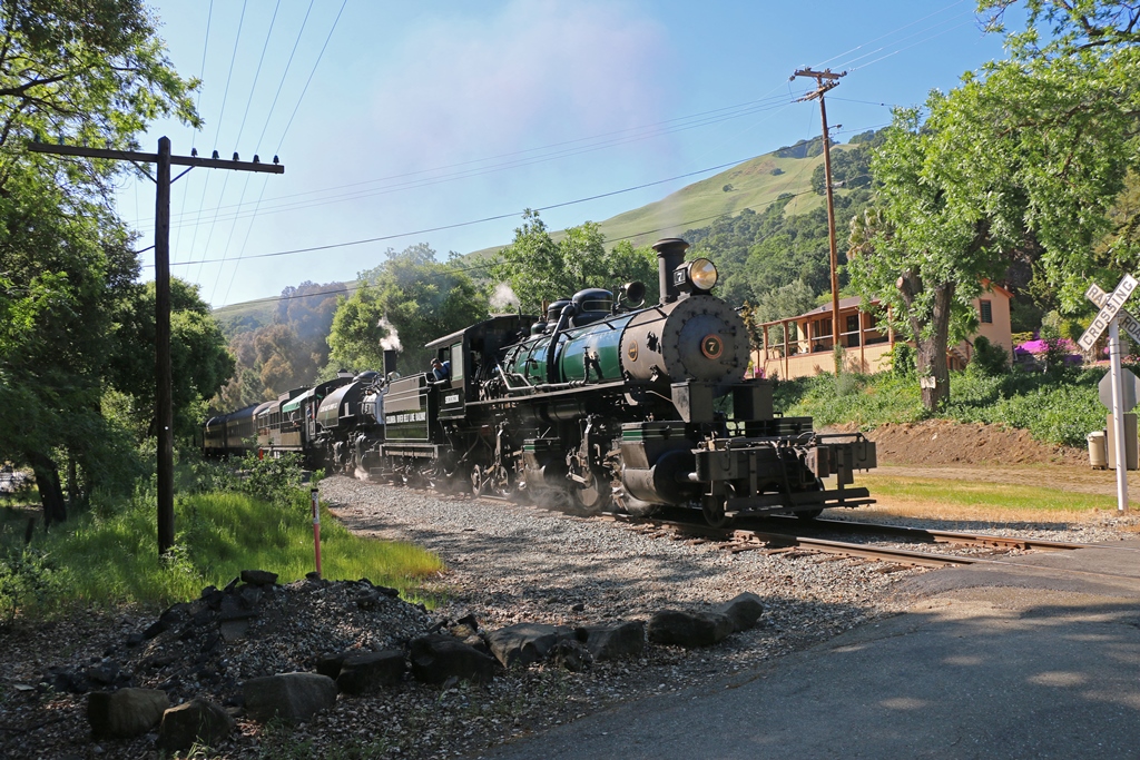 Niles Canyon Railway steam double header with Skookum 2-4-4-2 locomotive