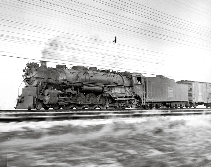 A train fastly moving by
