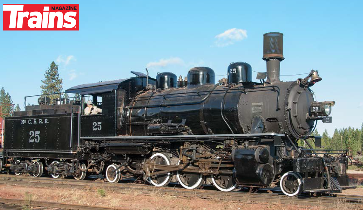 McCloud River Railroad 2-6-2 Prairie type steam locomotive in California in 2008.