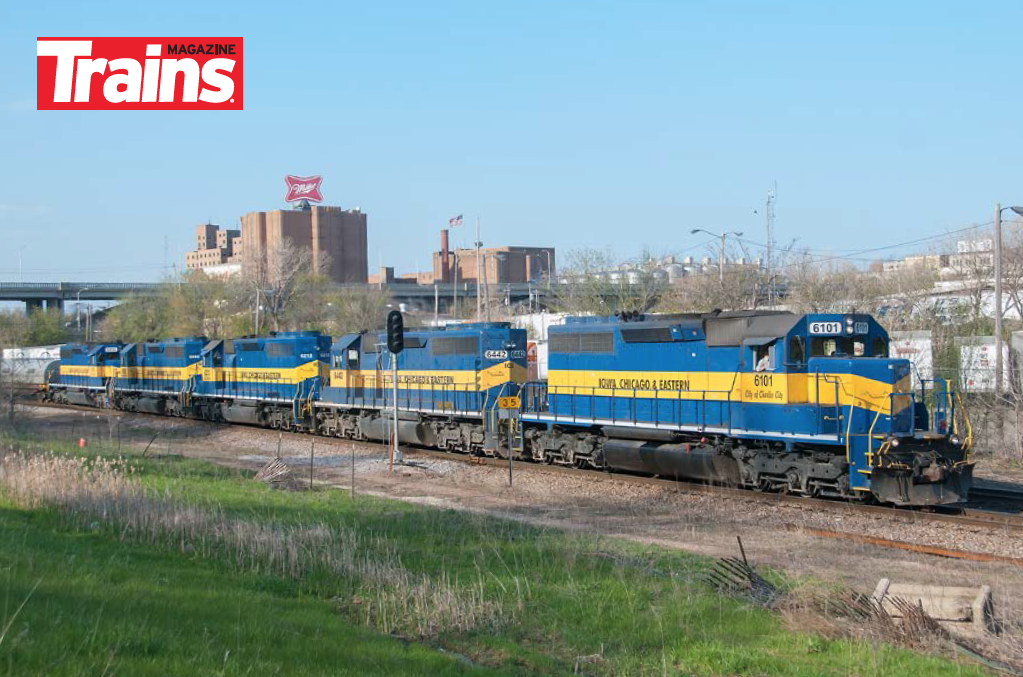 Dakota, Minnesota, & Eastern, SD40-type diesel electric locomotives in Milwaukee, Wisconsin.