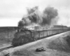 Steam locomotive on passenger train