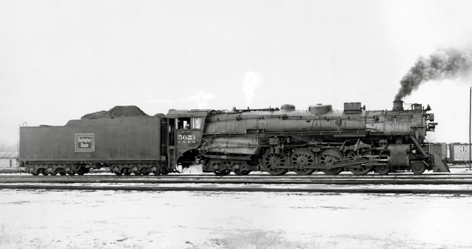 A distant shot of a train passing by