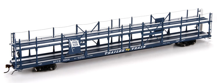 AthearnTrainsHOscaleBethlehemSteelF89FHflatcarwithWhiteheadKalesbilevelautorack