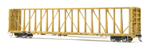Atlas HO scale 73-foot center-beam bulkhead flatcar