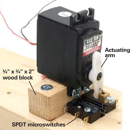 Fig2MotormountThisinvertedviewshowshowtheservoismountedwithfourscrews