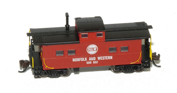 Bachmann N scale Northeast steel caboose. Preproduction sample shown. 