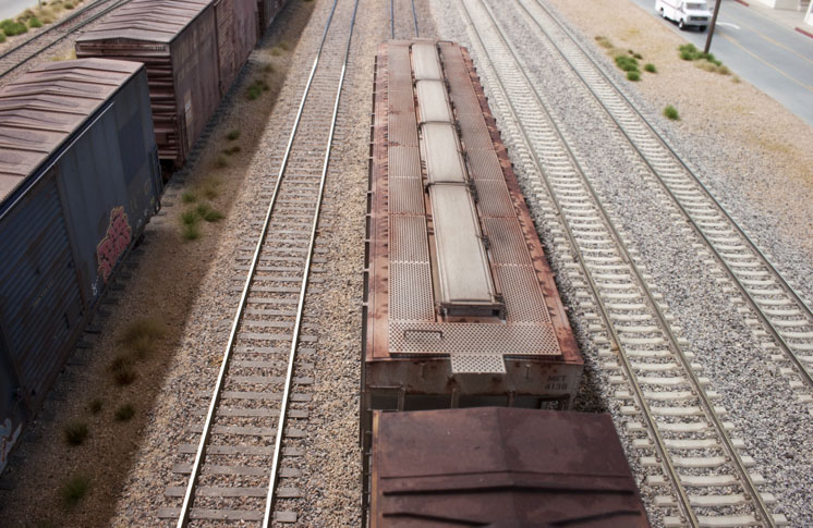 weathered covered hopper on Pelle Soeborg's model railroad