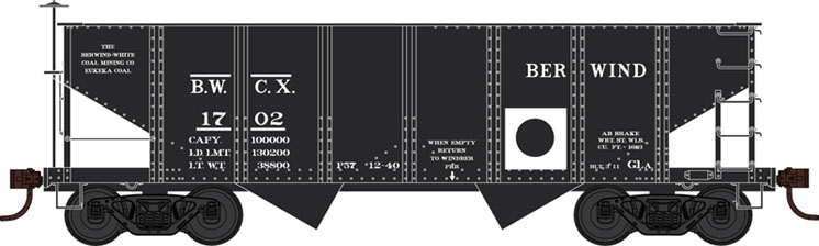 Bowser Manufacturing Co. Inc. HO scale Pennsylvania RR class GLa two-bay hopper