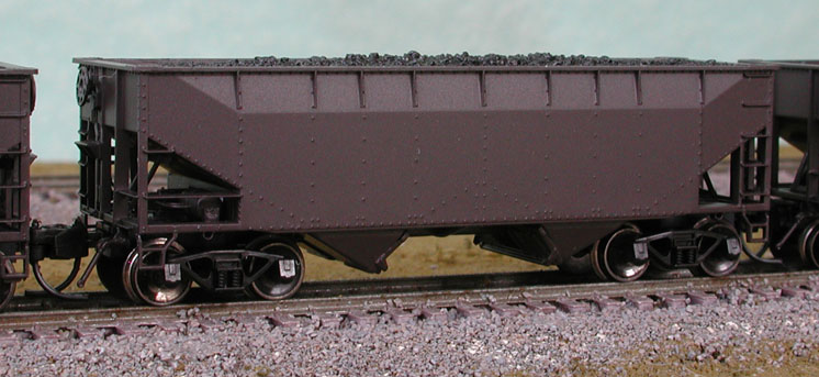Bluford Shops N scale two-bay offset side hopper