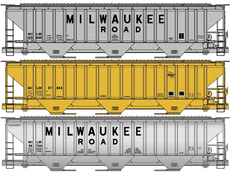Accurail HO scale Pullman-Standard 4,750-cubic-foot-capacity three-bay covered hopper