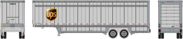 Athearn N scale United Parcel Service 40-foot drop-sill trailer