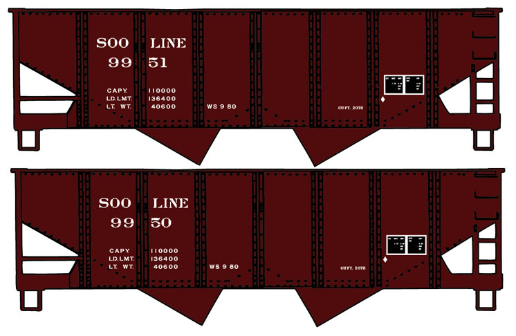 Accurail HO scale Soo Line freight cars