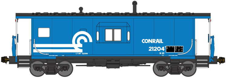 Bluford Shops N scale International Car Co. steel bay-window caboose