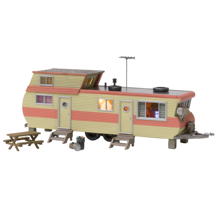 Woodland Scenices O scale double-decker trailer home
