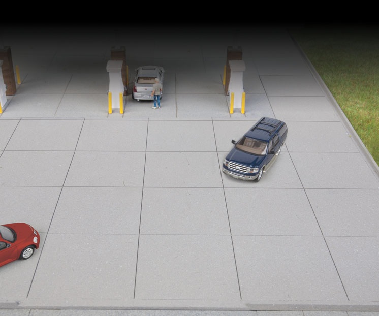 Wm. K. Walthers HO scale gas station parking lot