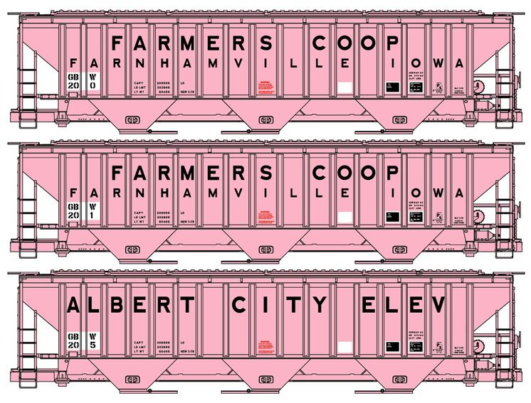 Accurail HO scale Green Bay & Western Pullman-Standard 4,750-cubic-foot-capacity three-bay covered hopper