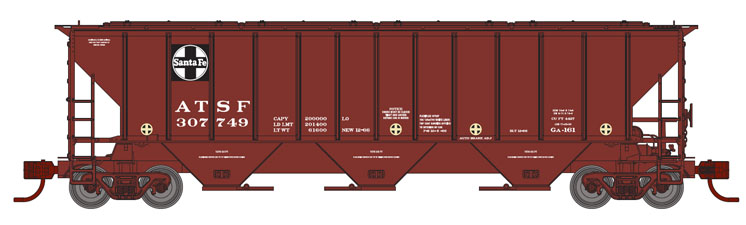 Athearn N scale Pullman-Standard 4,427-cubic-foot-capacity three-bay covered hopper