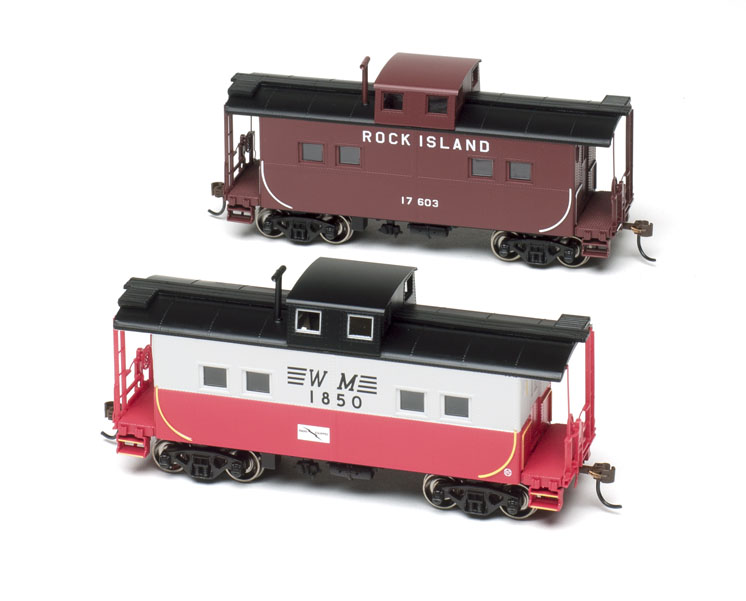 Athearn HO scale Eastern-style center-cupola steel cabooses