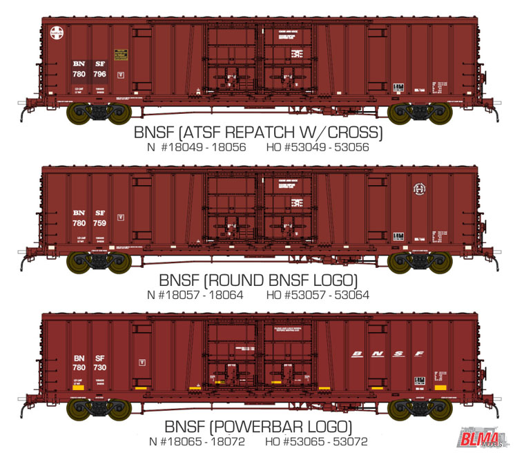 BLMA Models BNSF Ry. class BX-166 60-foot double-door boxcar