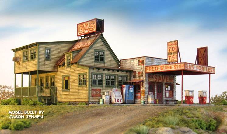 Showcase Miniatures HO scale Fred’s One Stop