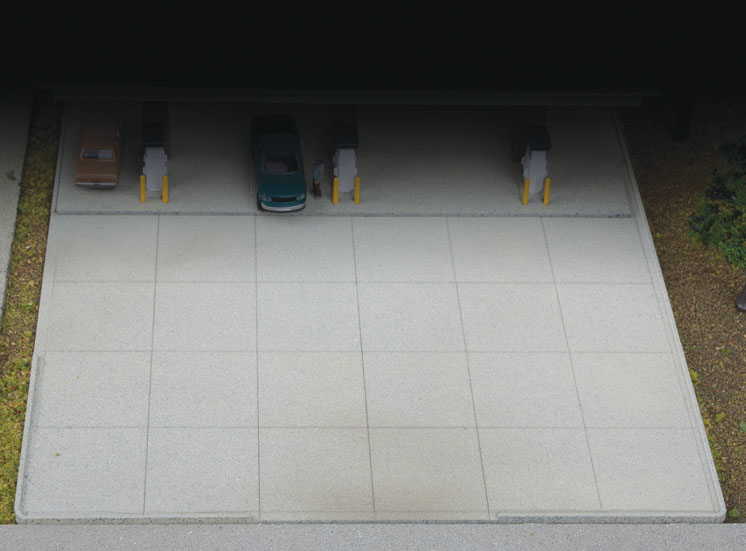 Walthers N scale modern parking lot