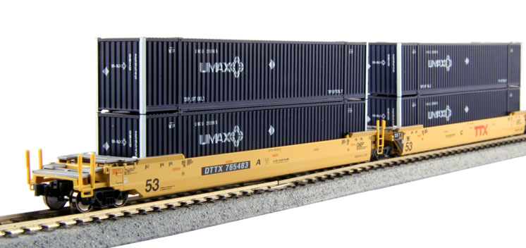 Kato N scale Gunderson Maxi-IV well car
