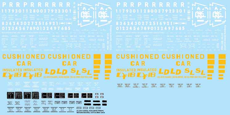 Daniel Kohlberg assorted decals for Pennsylvania RR X58 boxcars