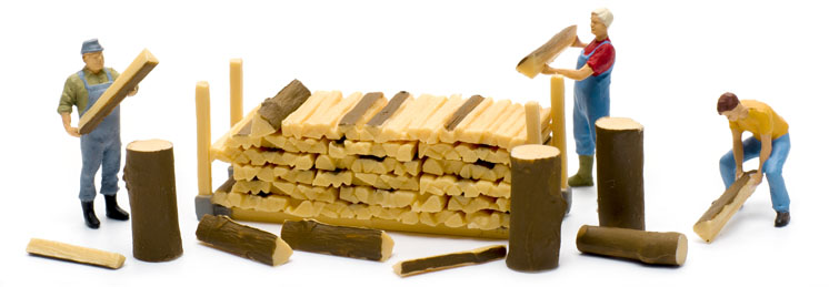 Paul M. Preiser GmbH HO scale Stacking firewood