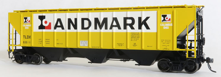 Tangent Scale Models HO scale Pullman-Standard PS-2CD 4,427-cubic-foot-capacity high-side three-bay covered hopper