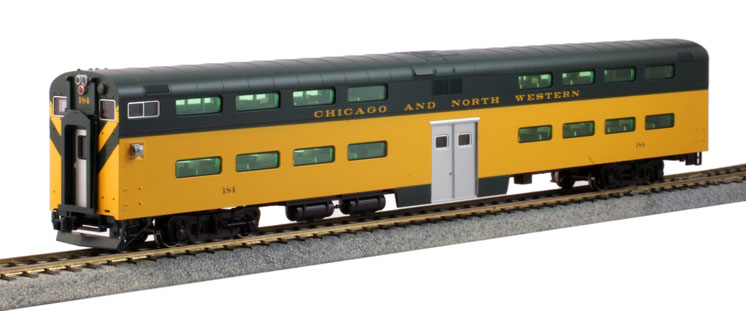 Kato USA HO scale Pullman-Standard bi-level gallery commuter cars